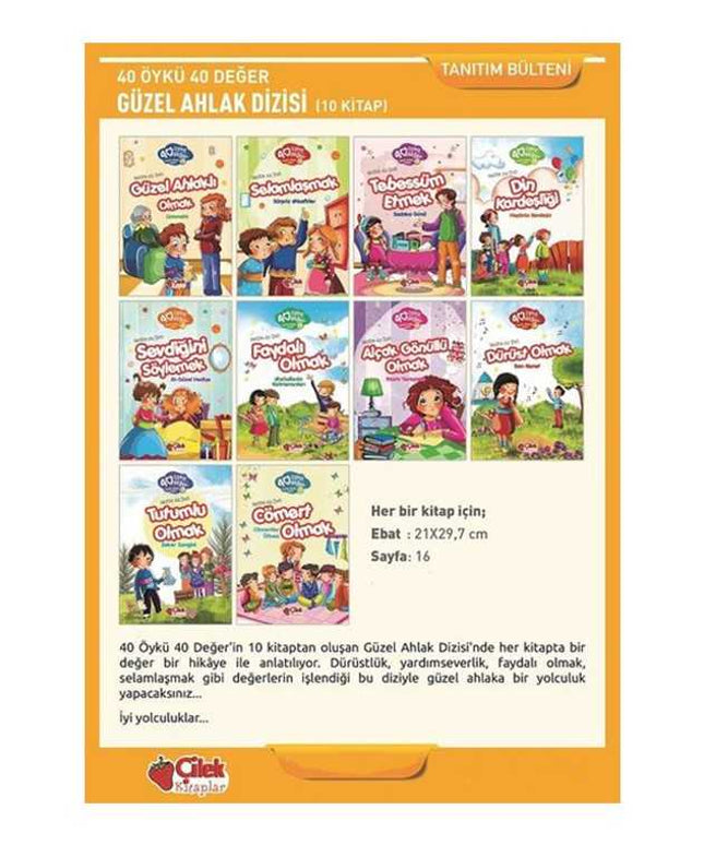 40 Öykü 40 Değer-Güzel Ahlak Dizisi-10 Kitap Takım