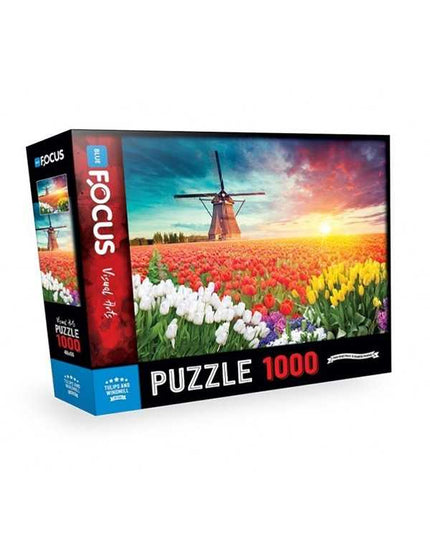 Blue Focus 1000 Stukjes Puzzel Tulips And Windmill
