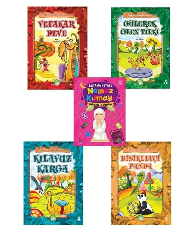 Masal seti 
(3-5 yaş renkli buyuk boy 5 kitap )