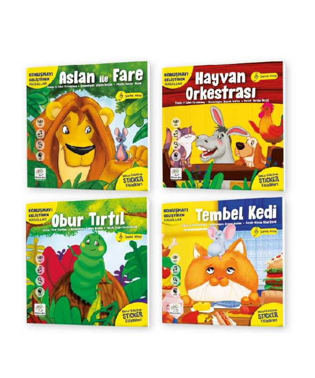 Aslan İle Fare Uyku Öncesi Şarkılı Masallar Stickerlı