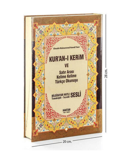 Koran met interlineaire Turkse transliteratie en betekenis, middelgroot
