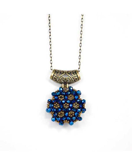 Blauwe Cevşen Ketting (Kristal, Rond)