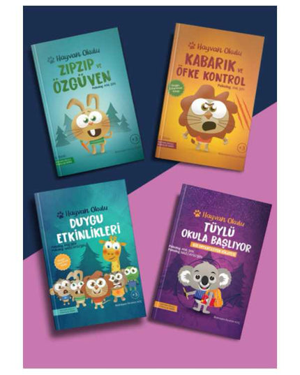 Alfa Zeka Dieren School Psychologie Serie 4-Delige Set - Zıpzıp Zelfvertrouwen Serie