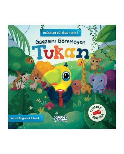 Toekan ziet zijn snavel niet - Zoek en vind met de zaklamp