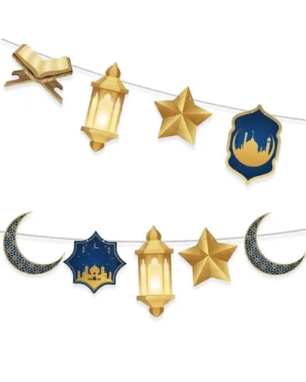 Ramazan Dekoratif Süs Mavi Gold 140 cm