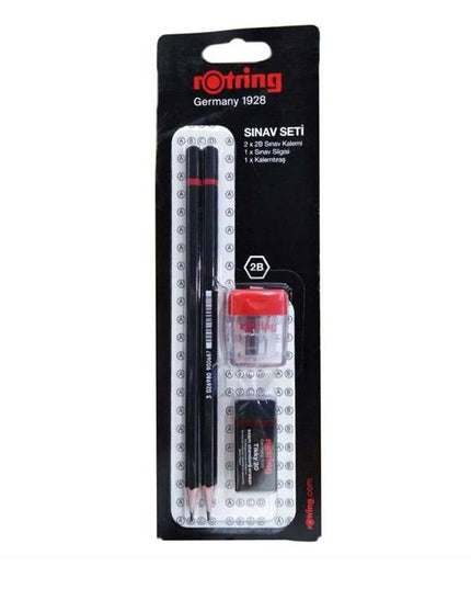 Rotring Exam Set 2b Exam Pencil (2 stuks) + Gum + Puntenslijper