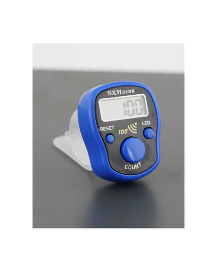 Digitale Tasbih Ring met Geluid en Licht, Alarm na elke 100 Tellingen - Marineblauw